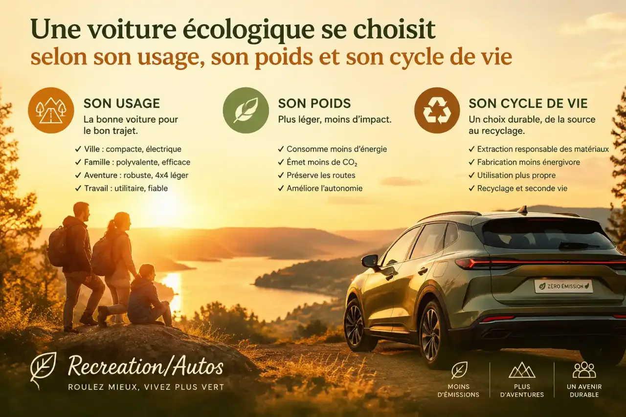 Une voiture écologique se choisit selon son usage, son poids et son cycle de vie