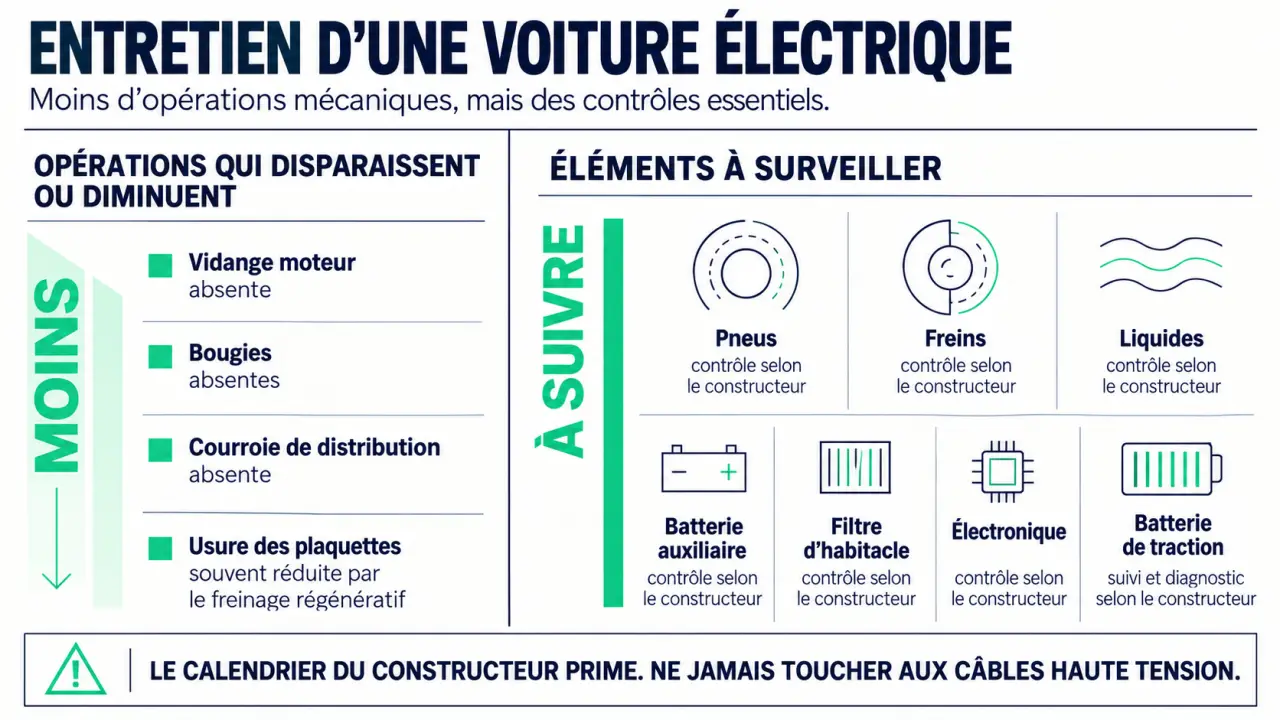 Quel entretien pour une voiture électrique : éléments à contrôler et opérations supprimées
