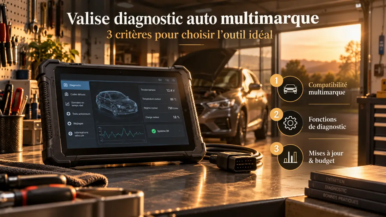 Valise diagnostic auto multimarque : 3 critères pour choisir l'outil idéal