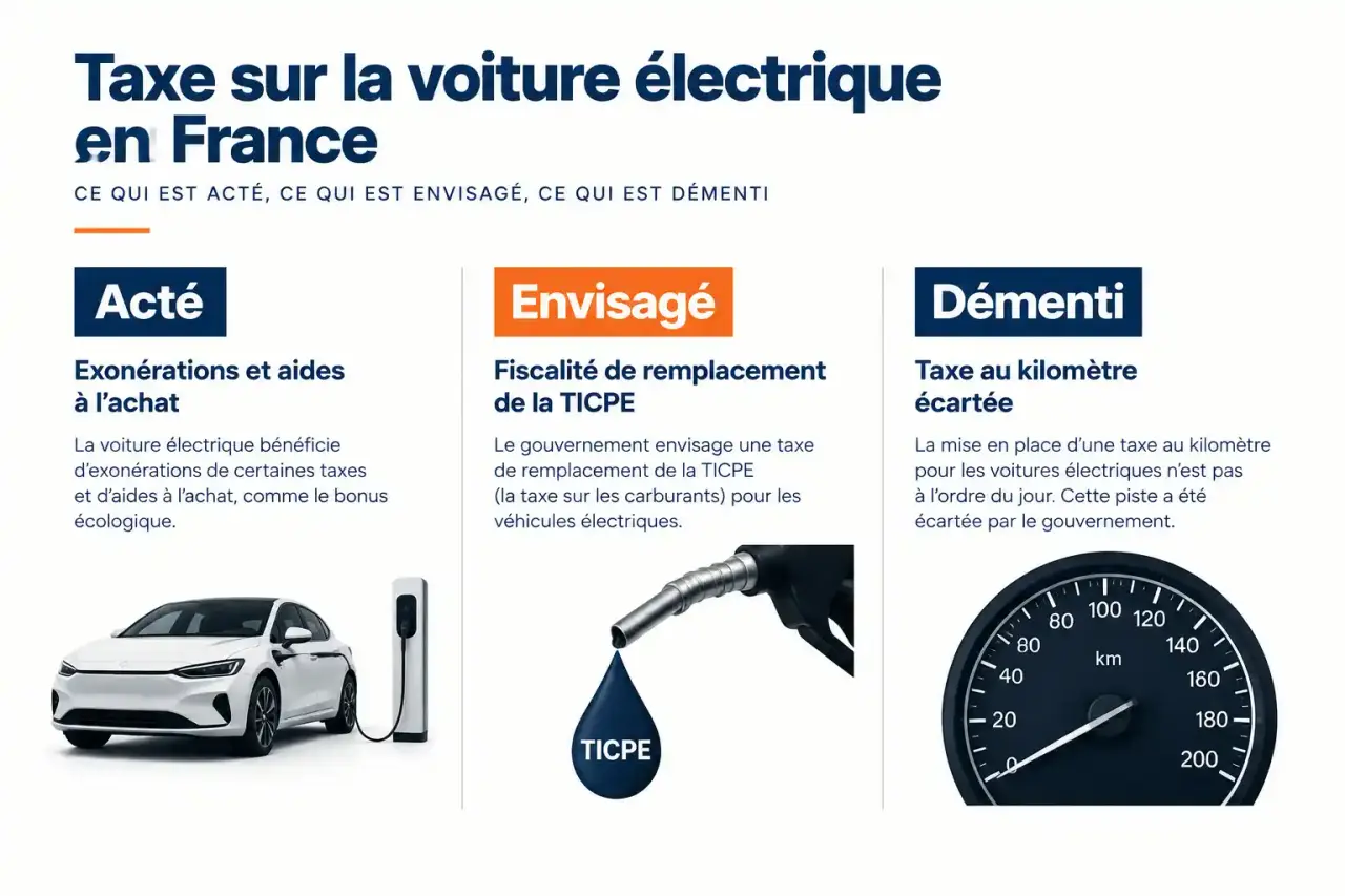 Taxe voiture électrique en France : ce qui est acté, envisagé et démenti