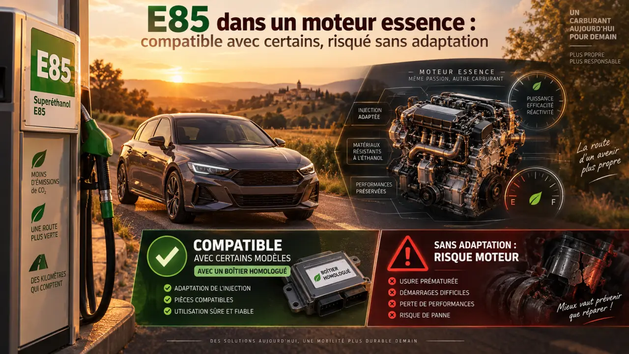E85 dans un moteur essence : compatible avec certains, risqué sans adaptation