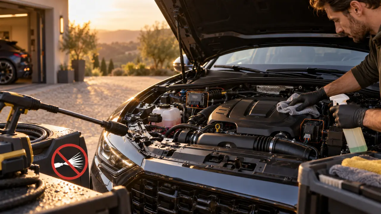 Nettoyer le moteur de sa voiture sans l’abîmer : pourquoi le jet haute pression est à éviter