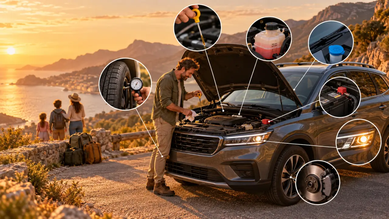 Vérifications mécaniques avant road trip : 7 contrôles qui évitent la panne loin de chez vous